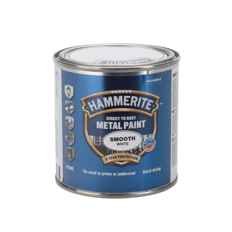Product Image for Hammarlack slät blank vit, 250 ml