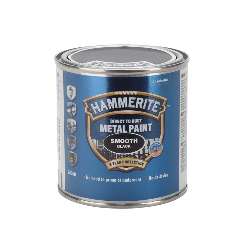Product Image for Hammarlack slät blank svart, 250 ml