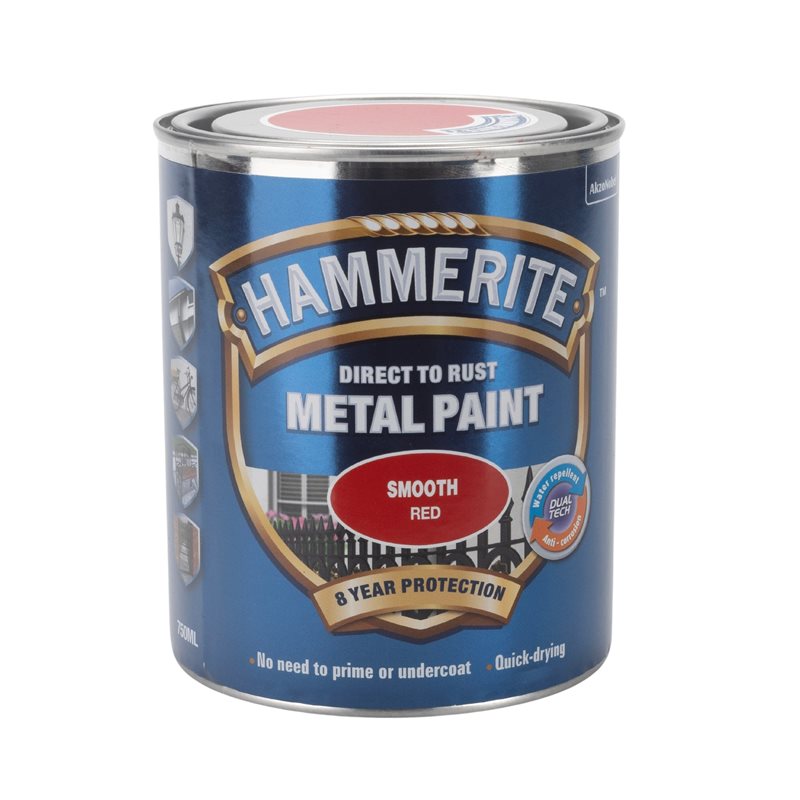 Product Image for Hammarlack slät blank röd, 750 ml