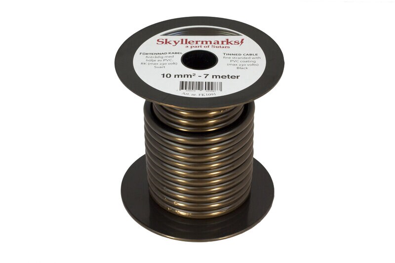 Product Image for Förtennad PVC-kabel RK, svart 10 mm², 7 m