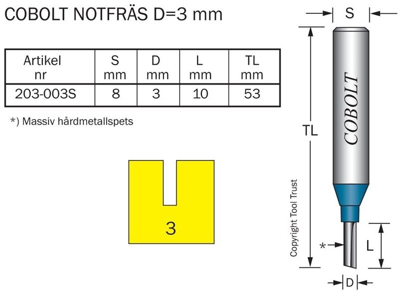 Product Image for HM-notfräs 3 mm, borrande & massiv