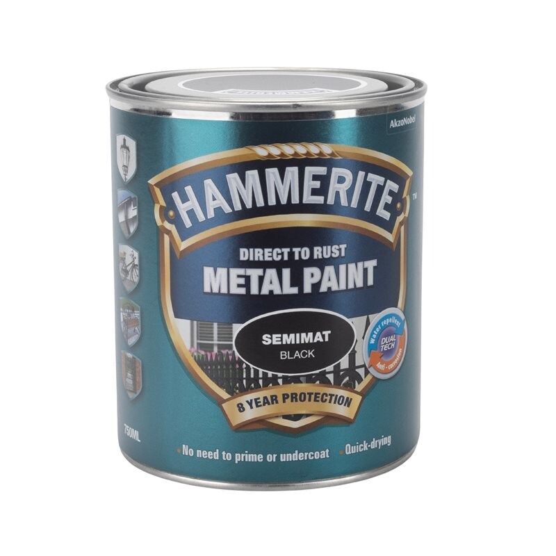Product Image for Hammarlack slät halvmatt svart svart, 750 ml