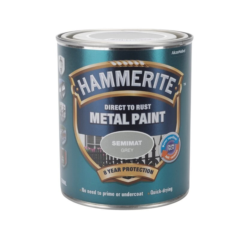 Product Image for Hammarlack slät halvmatt grå, 750 ml
