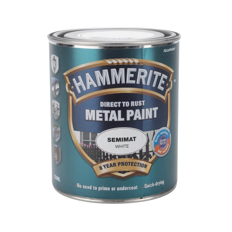 Product Image for Hammarlack slät halvmatt vit, 750 ml