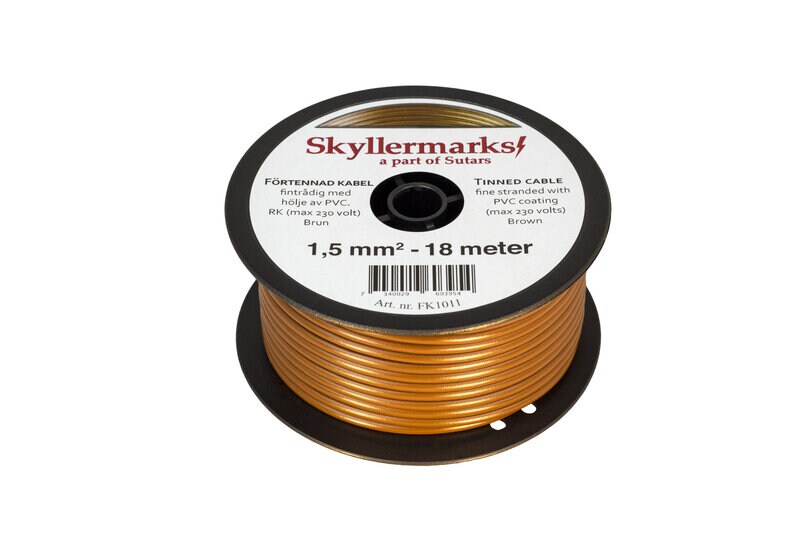Product Image for Förtennad PVC-kabel RK, brun, 1,5 mm², 18 m