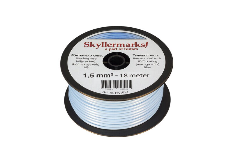 Product Image for Förtennad PVC-kabel RK, blå, 1,5 mm², 18 m