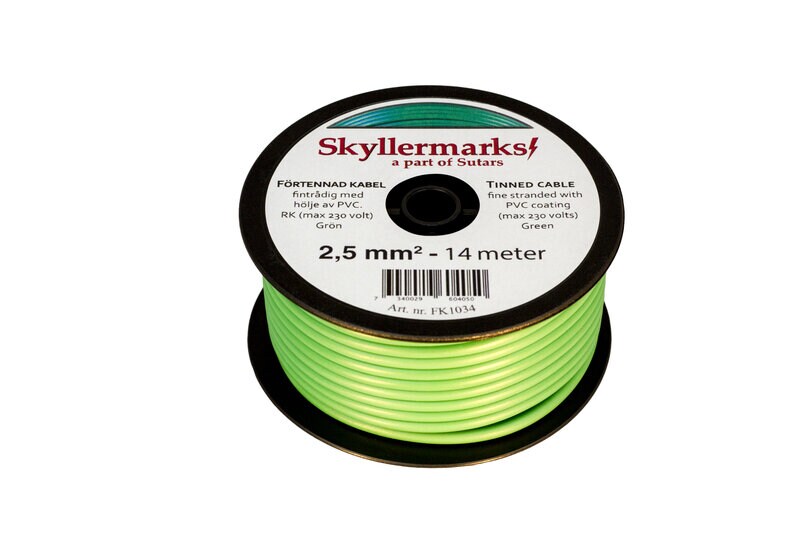Product Image for Förtennad PVC-kabel RK, grön, 2,5 mm², 14 m