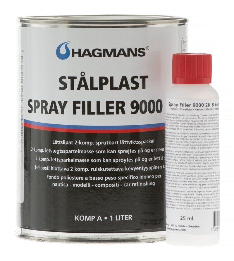 Product Image for Stålplast Spray Filler 9000 2K, 1 l