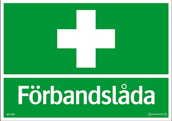 Product Image for Skylt Förbandslåda, 210x297 mm