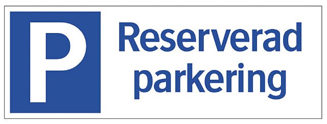 Product Image for Skylt Reserverad parkering, 297x105 mm