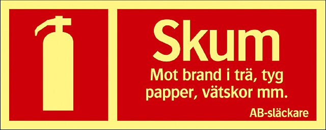 Product Image for Skylt Brand Skum AB-släckare, 250x100 mm