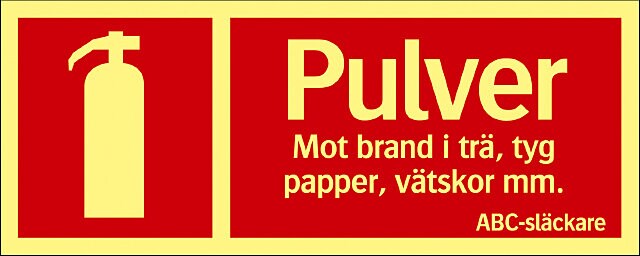 Product Image for Skylt Brand pulver ABC-släckare, 250x100 mm