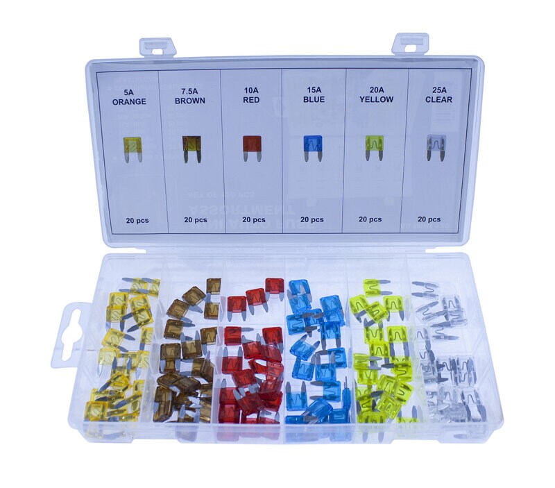 Product Image for Säkringar i sortimentslåda, mini, 120 st