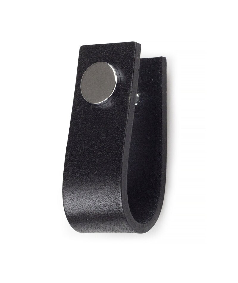 Product Image for Lådhandtag läder Svea, svart/krom