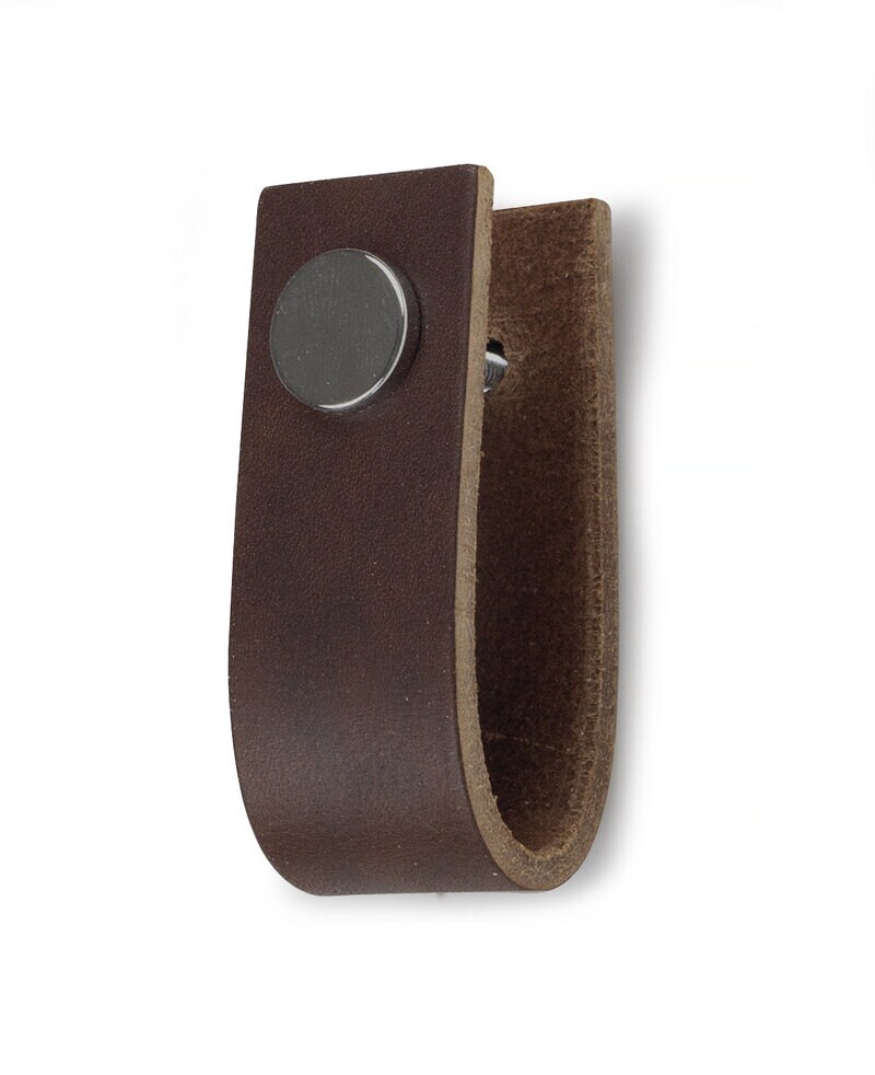 Product Image for Lådhandtag läder, Svea, brun/krom