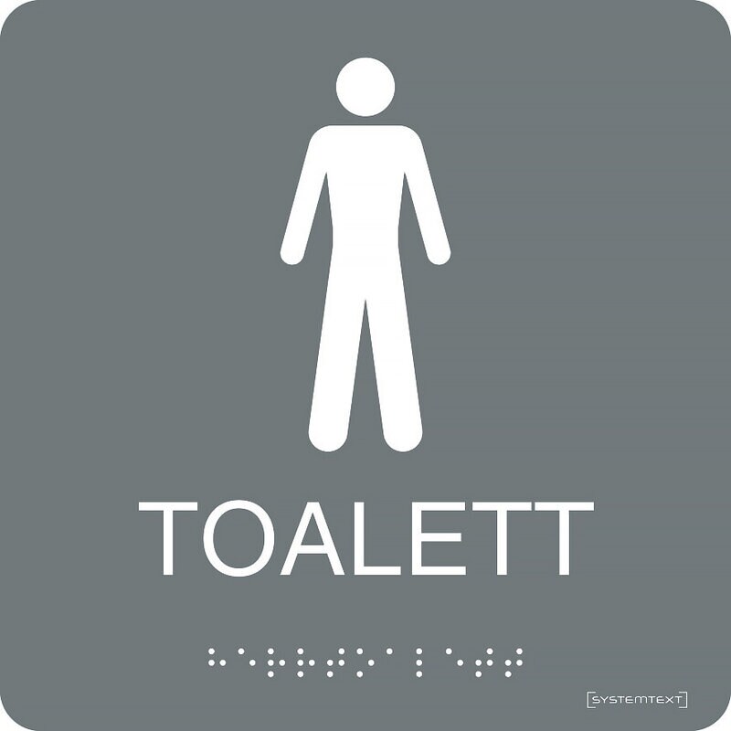 Product Image for Skylt taktil toalett herrar, 150 x 150 mm