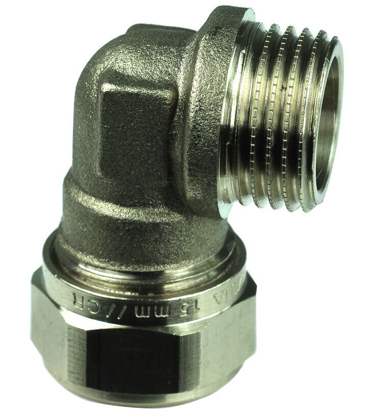 Product Image for Klämringskoppling vinkel, utvändig gänga, 22 x R20
