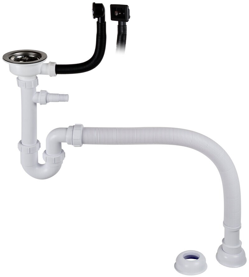 Product Image for Vattenlås för diskbänk, 1 st ho, inkl. korgventil & överfyllnadsskydd