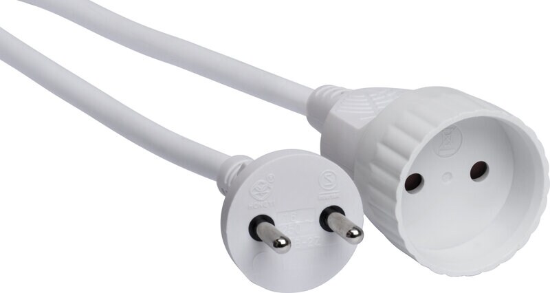 Product Image for Skarvsladd, ojordad, inomhus, vit, 3 m