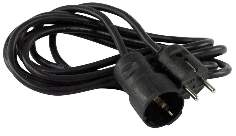Product Image for Skarvsladd, jordad, inomhus, svart, 3 m