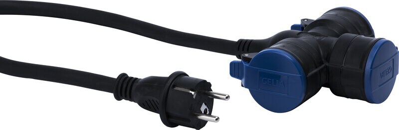 Product Image for Grenuttag, jordat, 3-vägs med lock, 3G2.5, IP44, 0,5 m