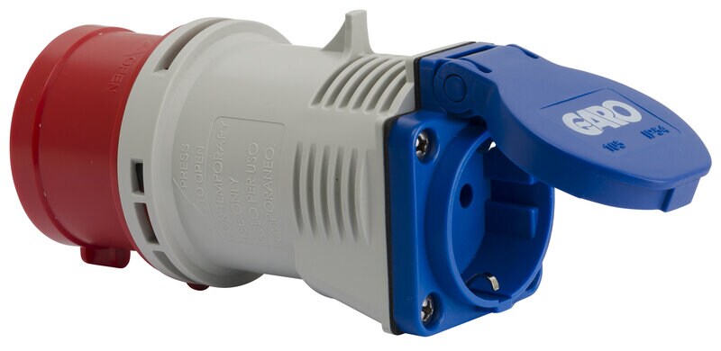 Product Image for Övergångsadapter, från CEE 416-6 till schuko 230V