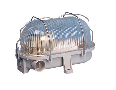 Product Image for Gallerarmatur, oval, ståltrådsgaller, 60 W, IP44, grå
