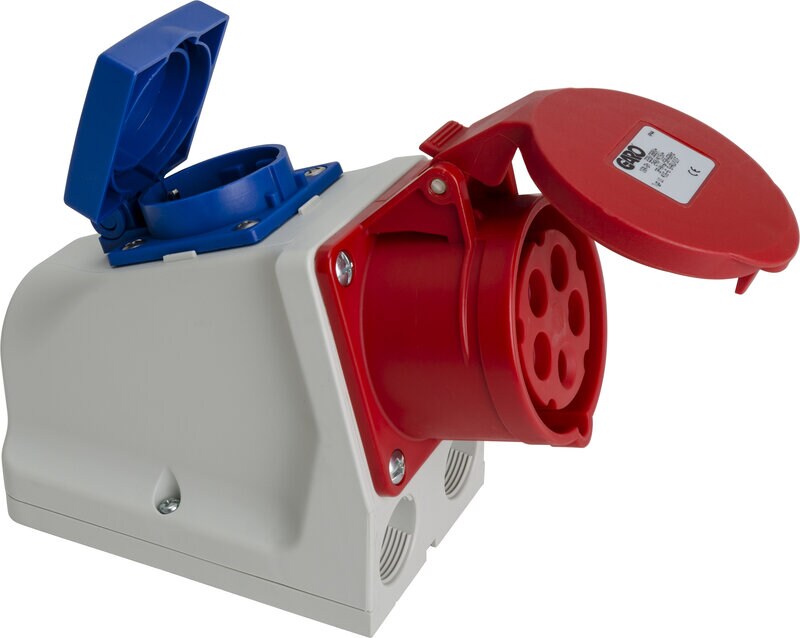 Product Image for Vägguttag med schukouttag CEE, CUI 416-6+CRU+230V 1-fas