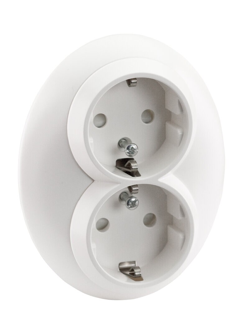 Product Image for Vägguttag Renova, infälld, 2-vägs, jordad, vit