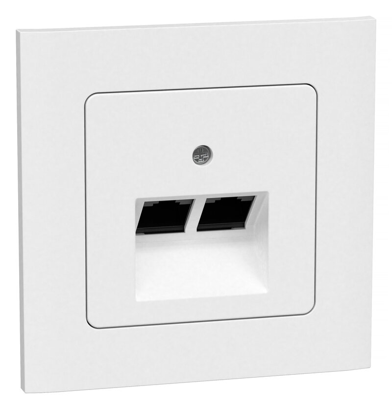 Product Image for Data-/teleuttag, infällt 2xRJ45, Connect 2 Home
