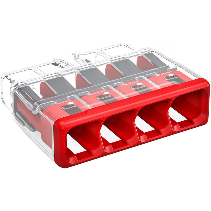 Product Image for Kopplingsklämma 2773-404, 4-POL, 0.75-4mm2, röd, 10-pack
