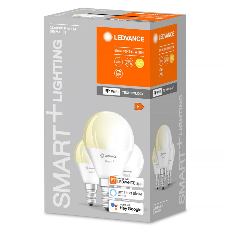 Product Image for LED-lampa Smart+ WiFi, dimbar, E14, 4,9 W, 3-pack