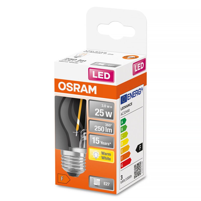Product Image for LED-lampa klot, klar, E27, 2,5 W