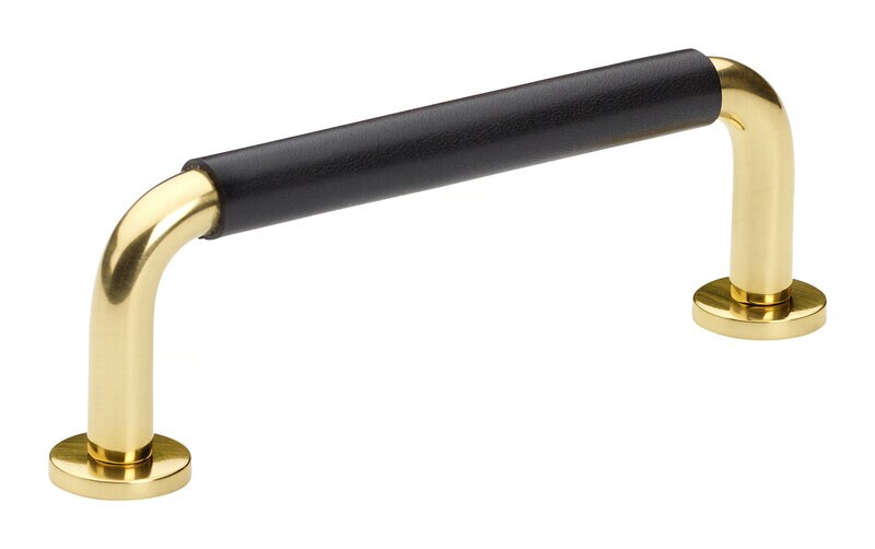 Product Image for Lådhandtag Lilly, polerad mässing/svart läder