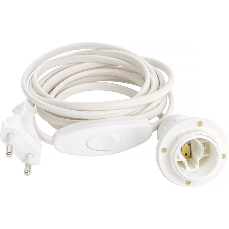 Product Image for Lampsladd med lamphållare, brytare och stickpropp, E14, SKX 2X0.75, 180x70 cm