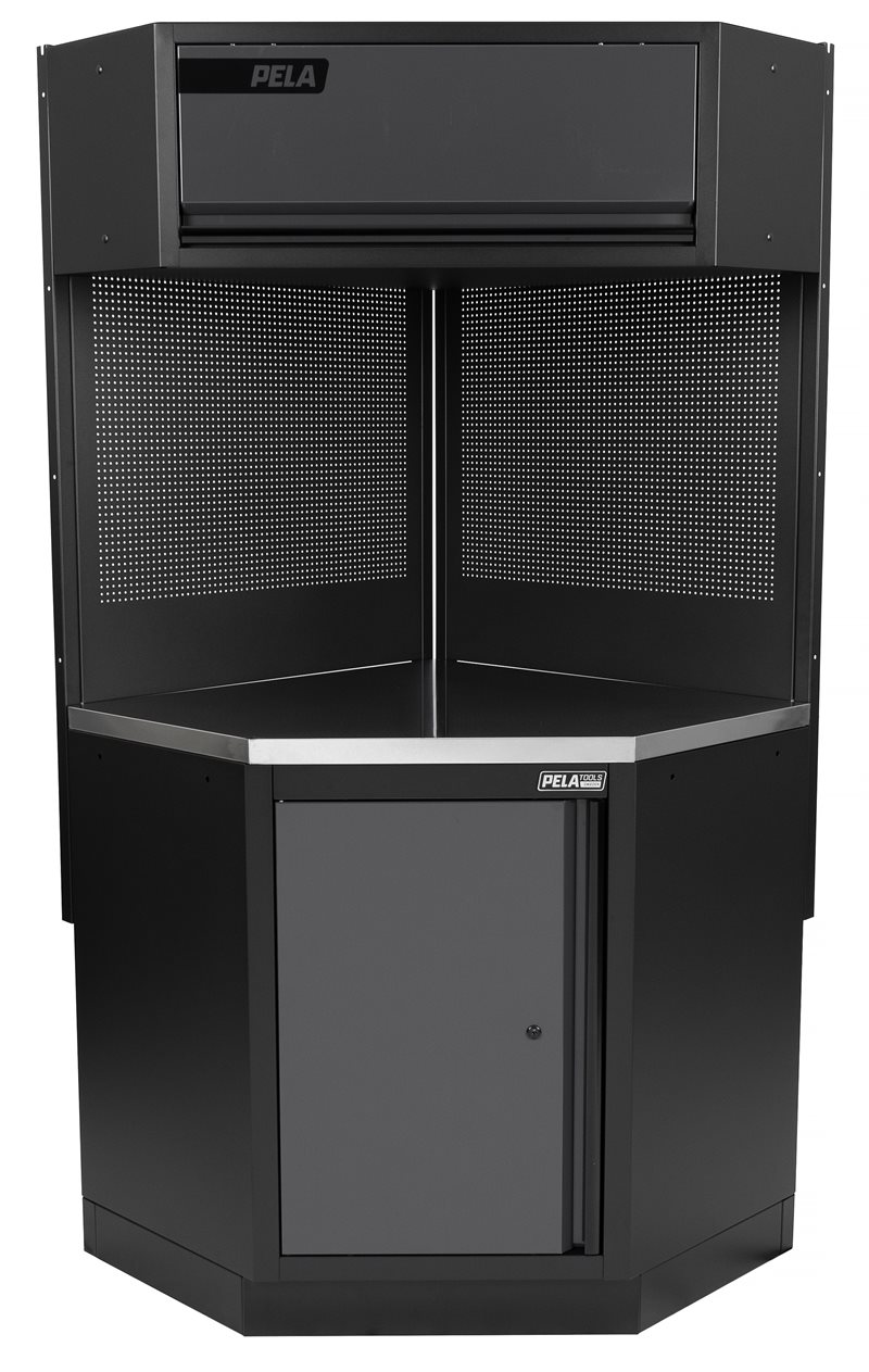 Product Image for Hörnskåp till garageinredning, grå/svart 2.0