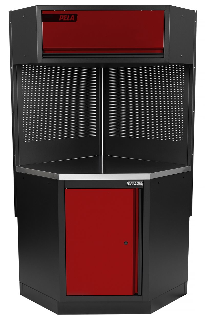 Product Image for Hörnskåp till garageinredning, röd/svart 2.0