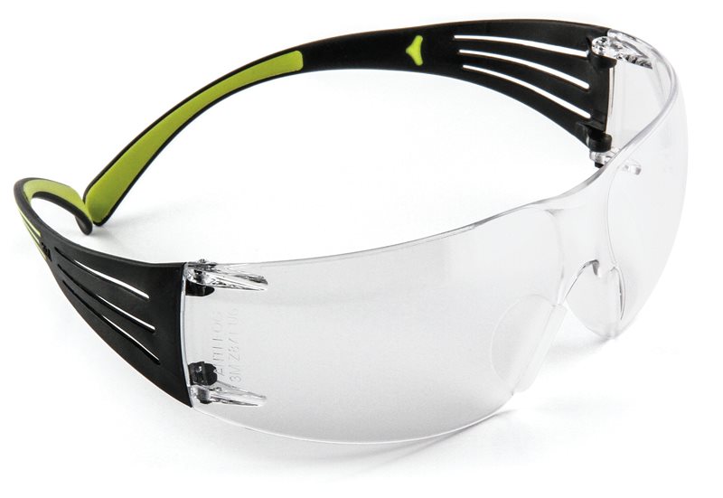 Product Image for Skyddsglasögon SecureFit 400, med klar reptålig anti-fog lins, svart/grön båge, SF401AS/AF-EU