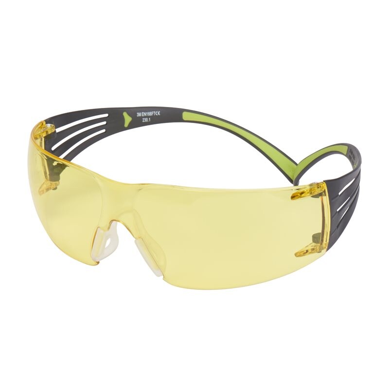 Product Image for Skyddsglasögon SecureFit 400, gul reptålig anti-fog lins, svart/grön båge, SF403AS/AF-EU