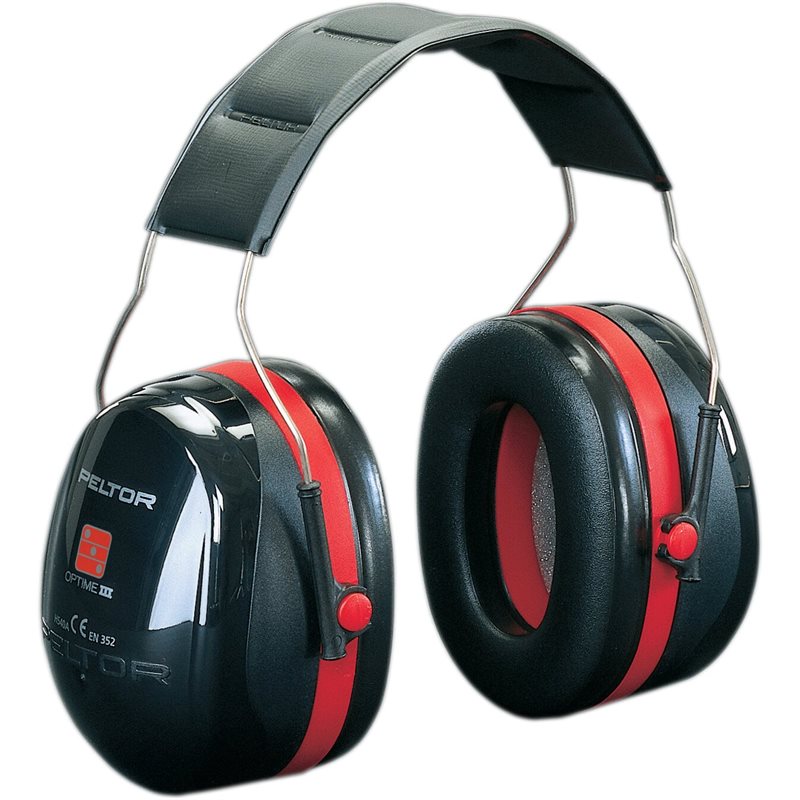 Product Image for Hörselkåpa Optime III med hjässbygel, svart/röd, H540A-411-SV