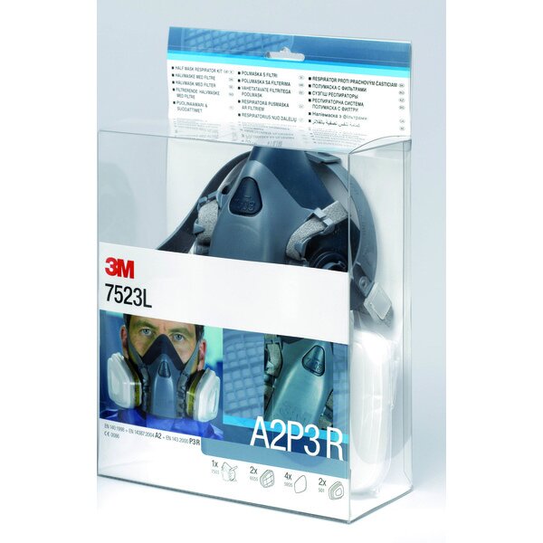 Product Image for Andningsskydd startkit, A2P2 R Filter, Medium halvmask, 06782