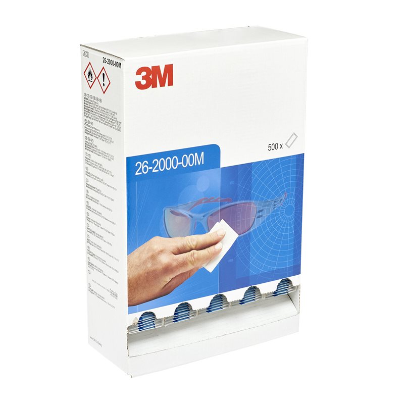 Product Image for Rengöringsservetter för skyddsglasögon, i dispenser, 26-2000-00, 500 st / behållare
