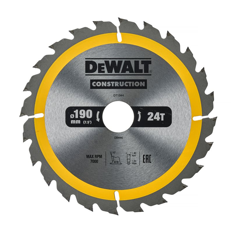 Product Image for Cirkelsågklinga för trä & kompositmaterial, 190x30 mm, 24T, DT1944-QZ