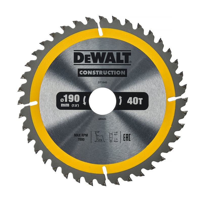 Product Image for Cirkelsågklinga trä & kompositmaterial, 190x30 mm, 40T, DT1945-QZ