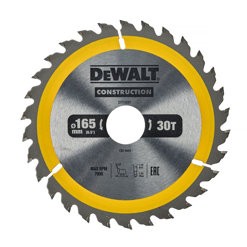 Product Image for Cirkelsågklinga för trä & kompositmaterial, 165x30 mm, 30T, DT1937