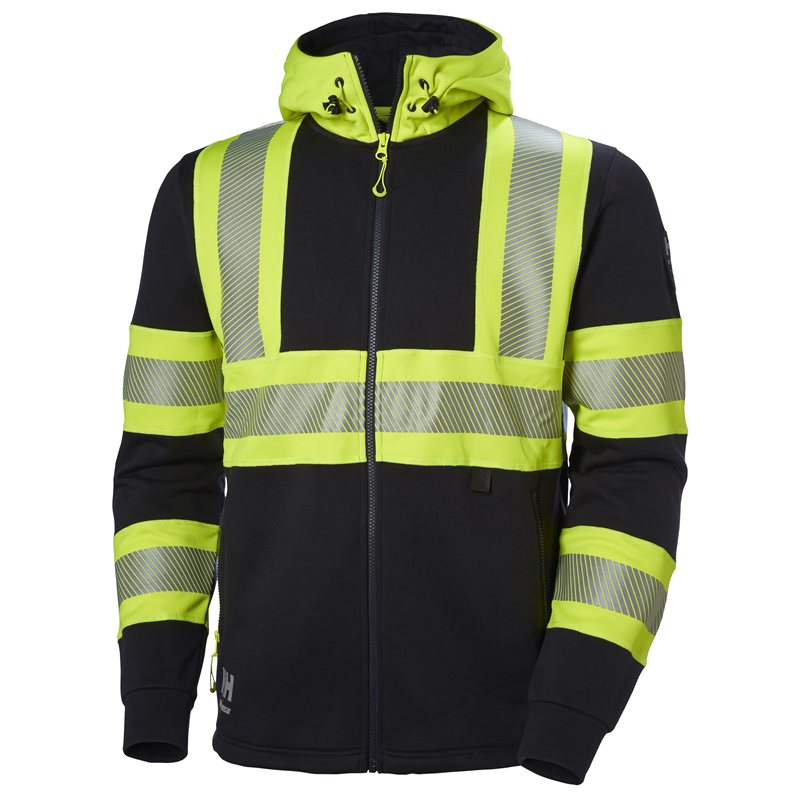 Product Image for Huvtröja ICU varsel helzip, klass 1, svart/gul