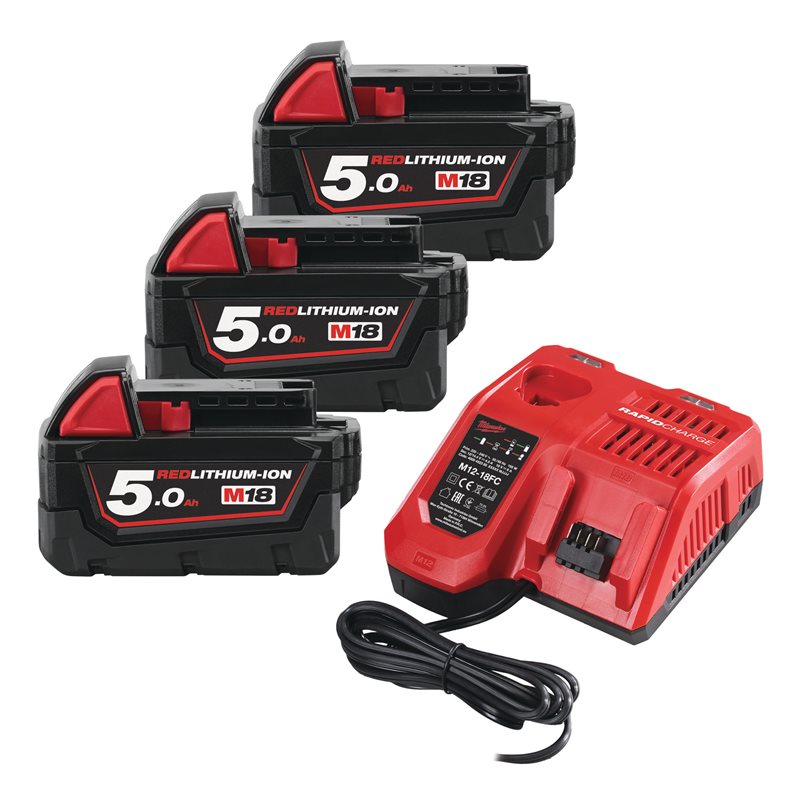 Product Image for Batterikit M18 NRG-503, 3x5,0Ah batterier & laddare