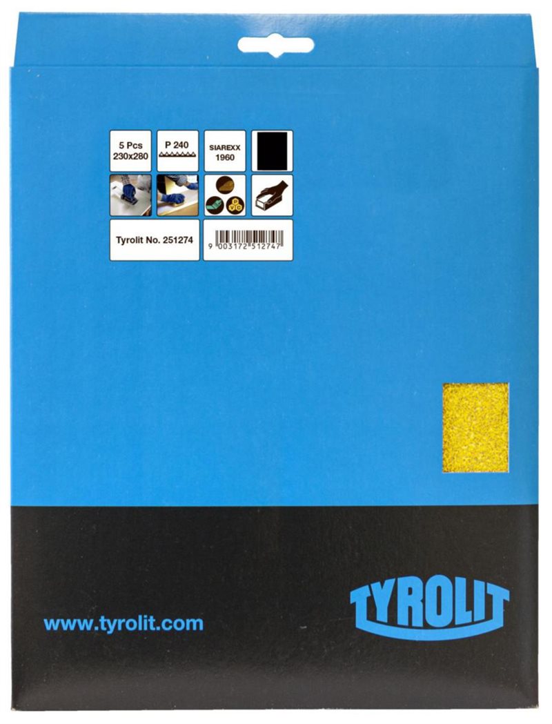 Product Image for Slippappersark Siarex 1960 93X230MM KORN 80 gul 5 st