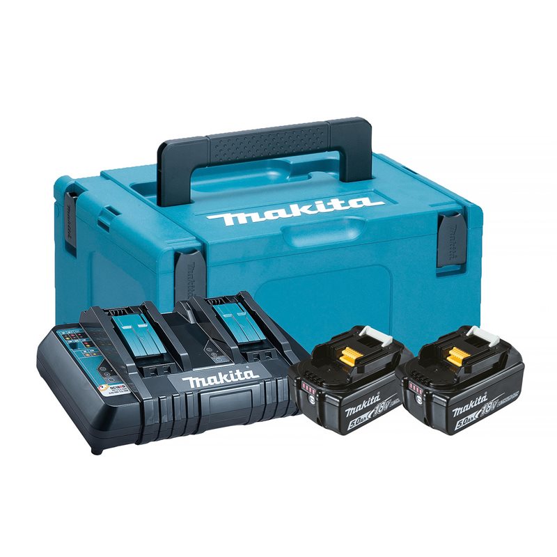 Product Image for Batterikit LXT 18V, 2 st 5,0Ah-batterier, dubbelladdare & Makpac