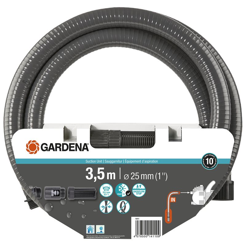 Product Image for Sugslang med sugfilter & backventil, (1") 3,5 m, klar för anslutning